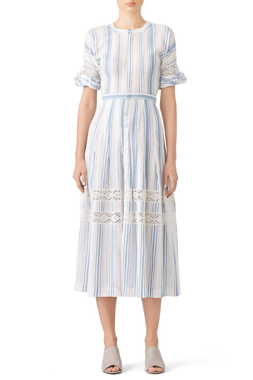 LoveShackFancy Eden Maxi Dress Striped Cotton Vacation Cottagecore Preppy Boho 2
